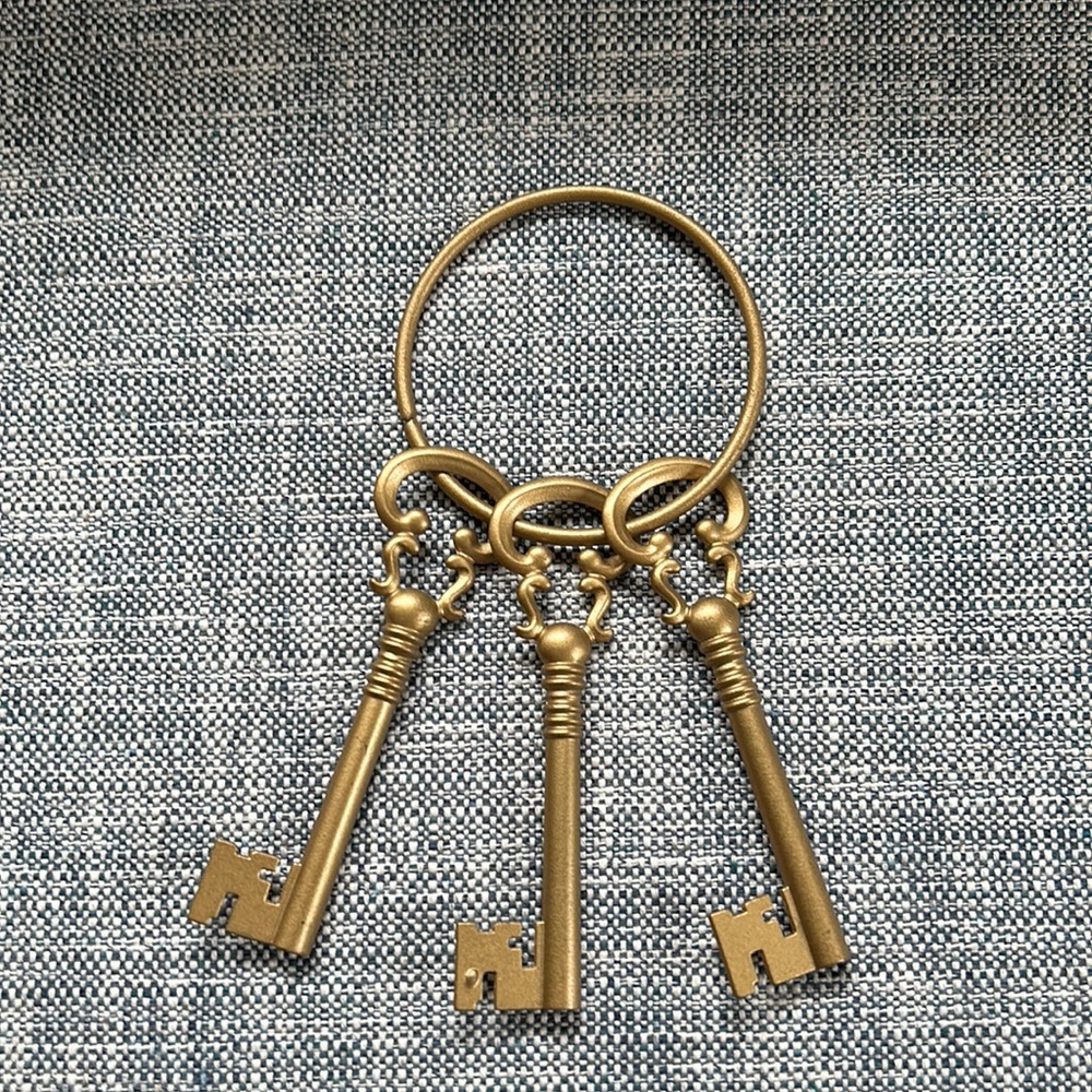 Three metal golden keys